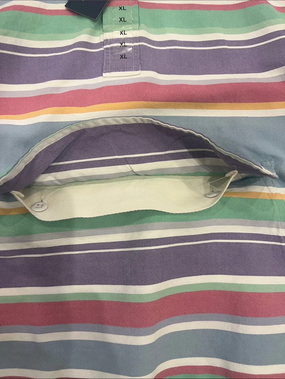 Polo by Ralph Lauren Pastel Retro Striped Hooded Pullover Draw String